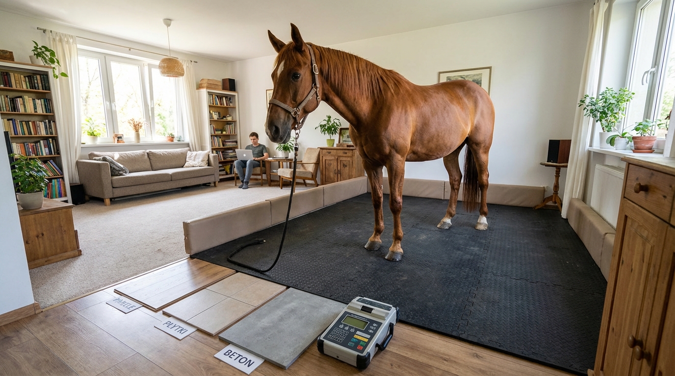 Podłoga w domu a koń: panele, płytki, beton – analiza ryzyka poślizgu
