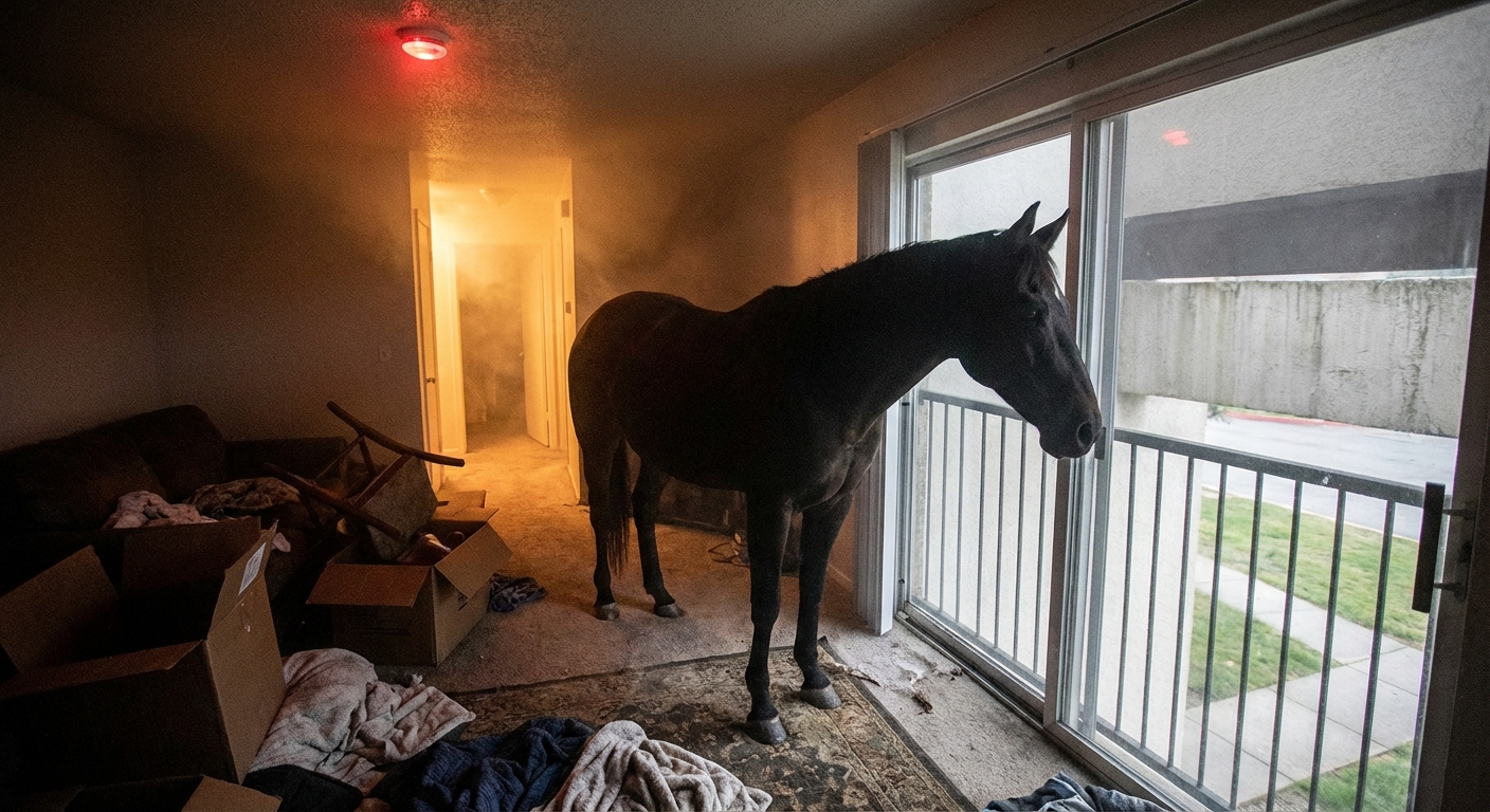 Pożar i koń na pierwszym piętrze: co jeżeli skok z balkonu to jedyna pozostała możliwość?