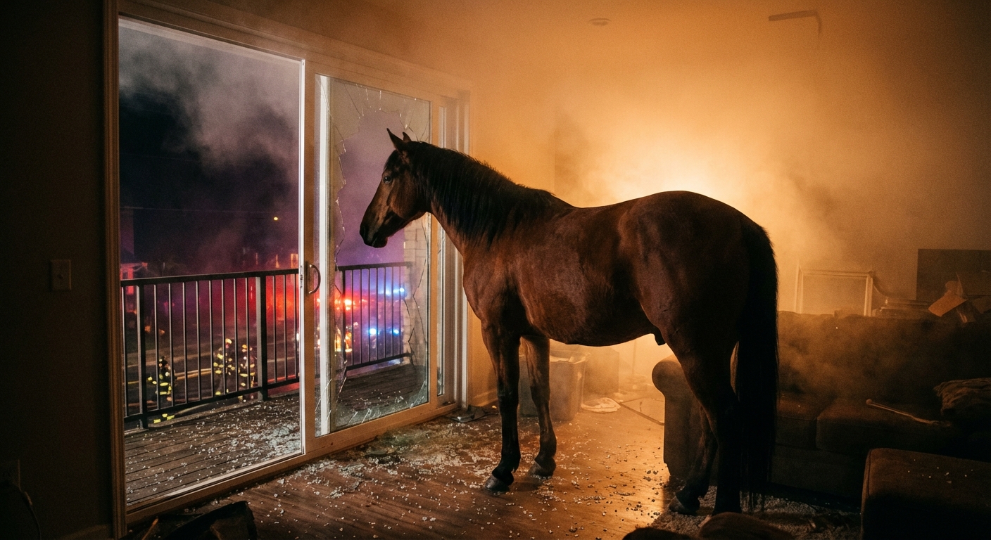 Pożar i koń na pierwszym piętrze: co jeżeli skok z balkonu to jedyna pozostała możliwość?